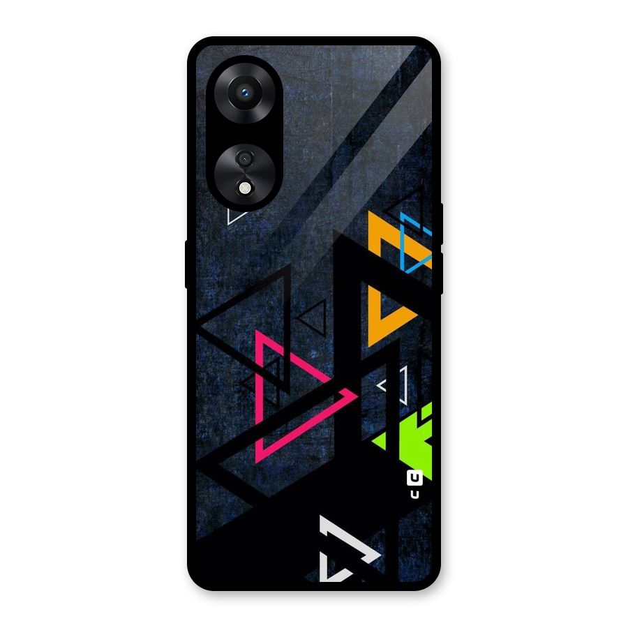 Coloured Triangles Glass Back Case for Oppo A78