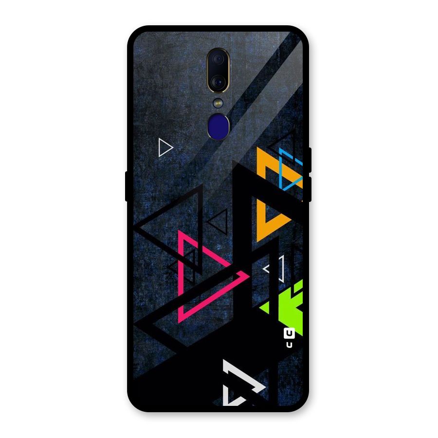 Coloured Triangles Glass Back Case for Oppo F11