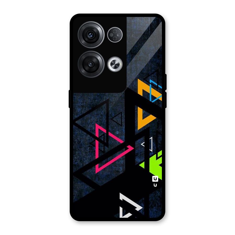 Coloured Triangles Glass Back Case for Oppo Reno8 Pro 5G