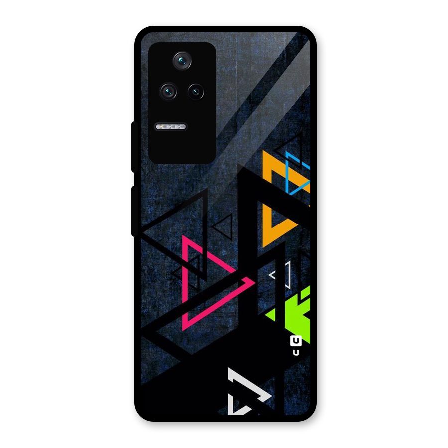 Coloured Triangles Glass Back Case for Poco F4 5G