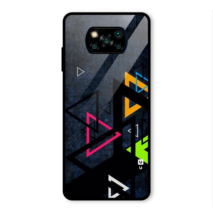 Coloured Triangles Glass Back Case for Poco X3 Pro