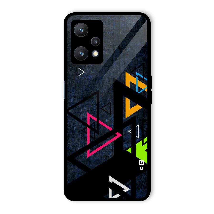 Coloured Triangles Glass Back Case for Realme 9 Pro 5G