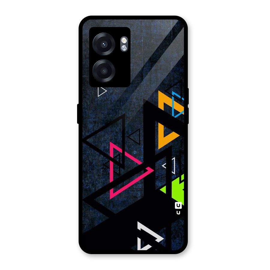 Coloured Triangles Glass Back Case for Realme Narzo 50 5G