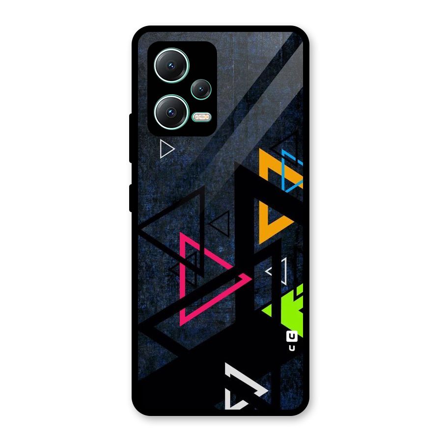 Coloured Triangles Glass Back Case for Redmi Note 12 5G