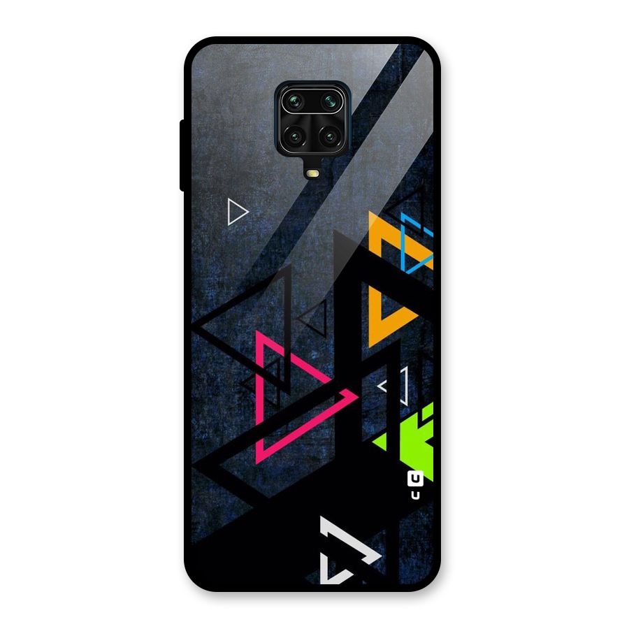 Coloured Triangles Glass Back Case for Redmi Note 9 Pro Max