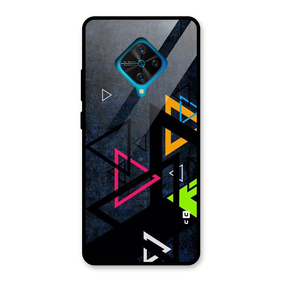 Coloured Triangles Glass Back Case for Vivo S1 Pro