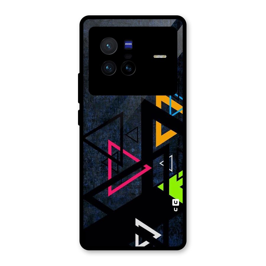 Coloured Triangles Glass Back Case for Vivo X80