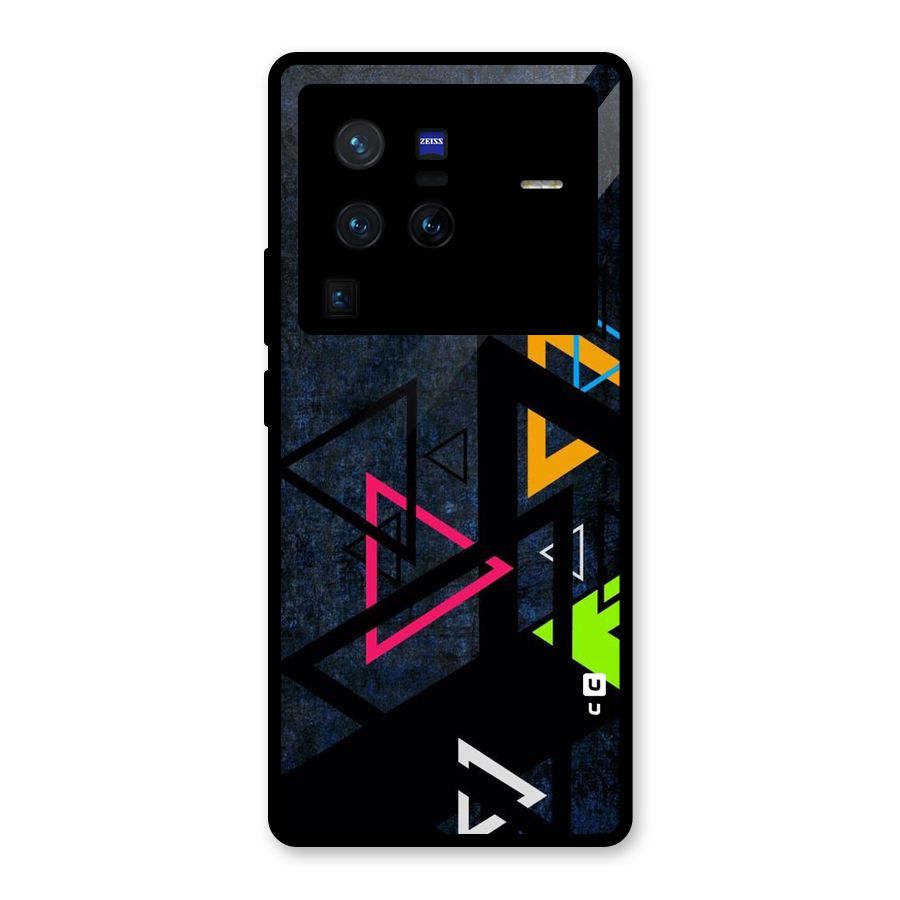 Coloured Triangles Glass Back Case for Vivo X80 Pro