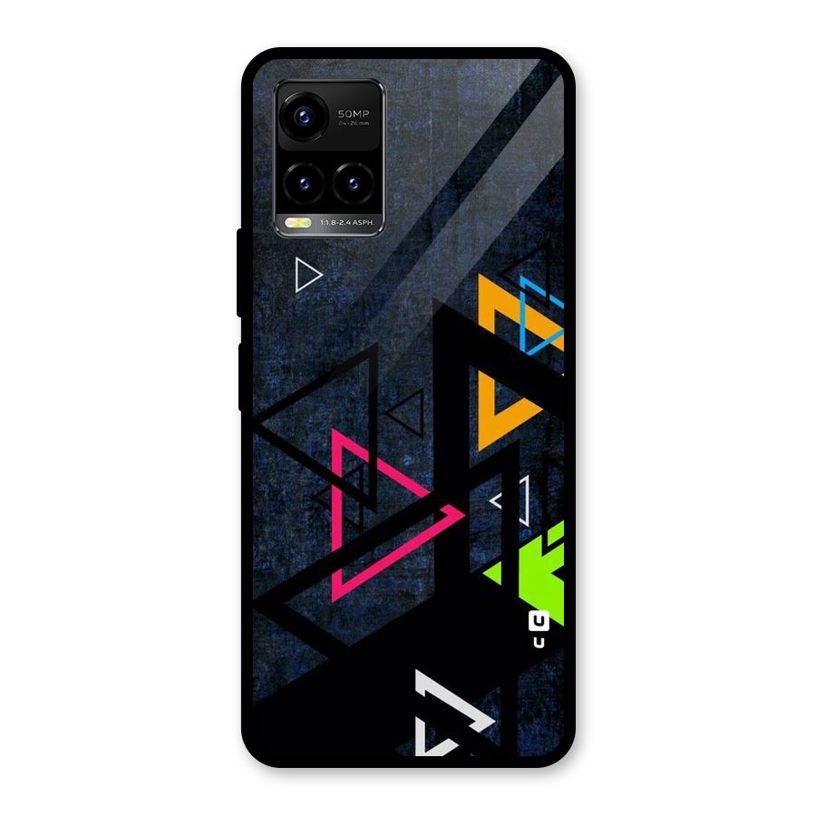 Coloured Triangles Glass Back Case for Vivo Y21T