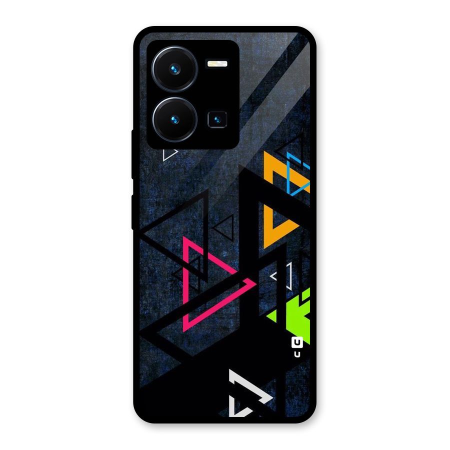 Coloured Triangles Glass Back Case for Vivo Y35