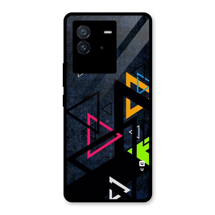 Coloured Triangles Glass Back Case for Vivo iQOO Neo 6 5G