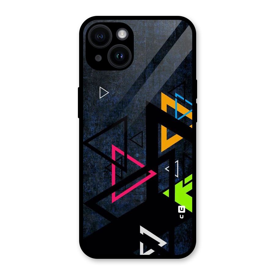 Coloured Triangles Glass Back Case for iPhone 14