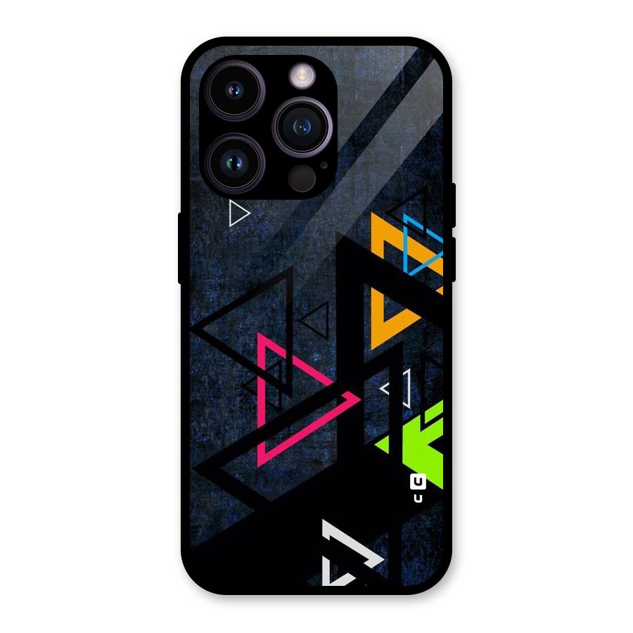 Coloured Triangles Glass Back Case for iPhone 14 Pro