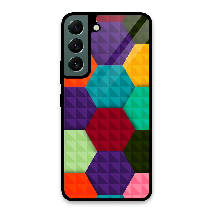 Colourful Abstract Glass Back Case for Galaxy S22 5G
