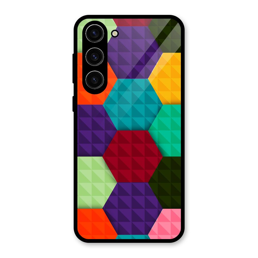 Colourful Abstract Glass Back Case for Galaxy S23 Plus