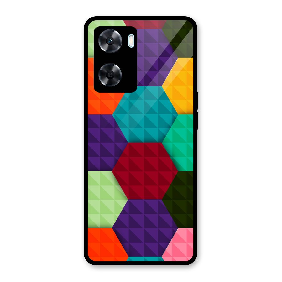 Colourful Abstract Glass Back Case for Oppo A77