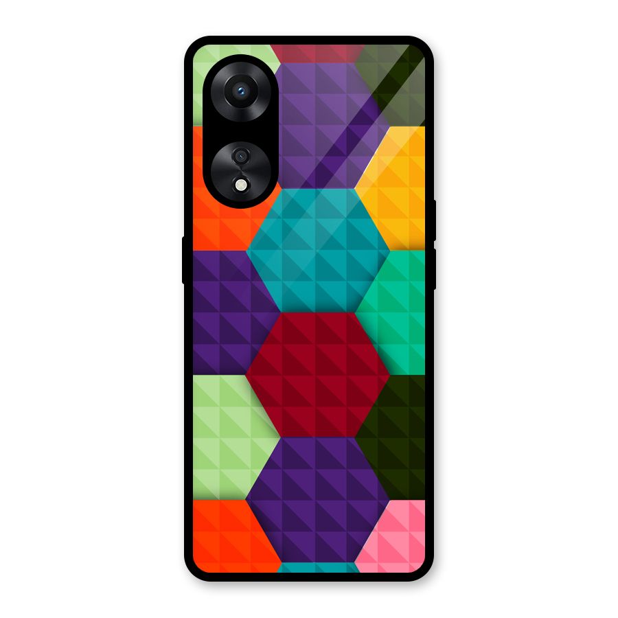 Colourful Abstract Glass Back Case for Oppo A78