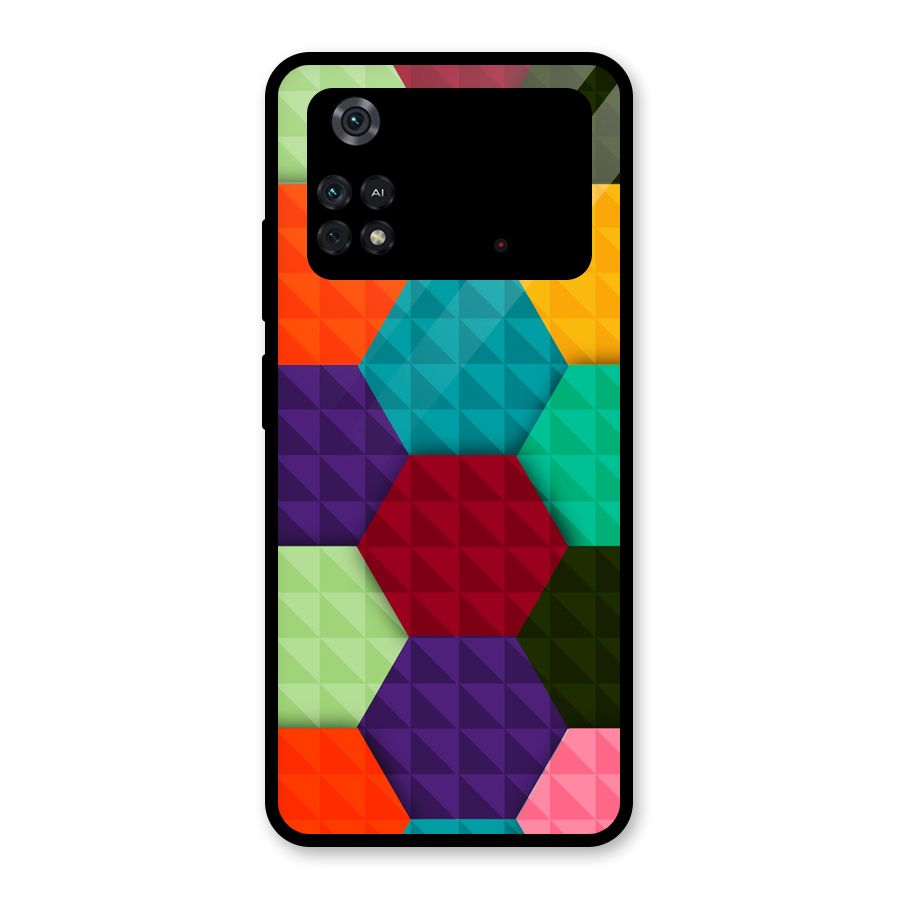 Colourful Abstract Glass Back Case for Poco M4 Pro 4G