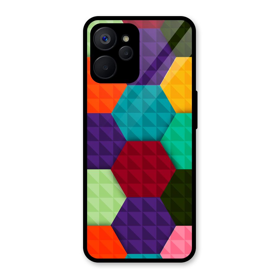 Colourful Abstract Glass Back Case for Realme 9i 5G