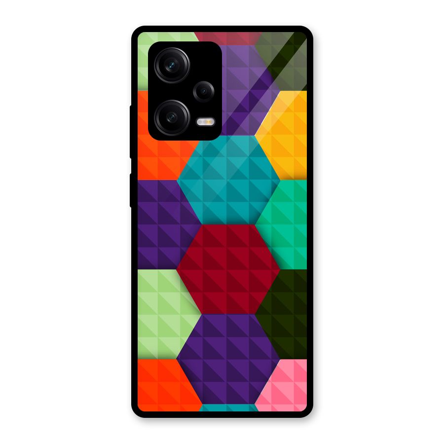 Colourful Abstract Glass Back Case for Redmi Note 12 Pro