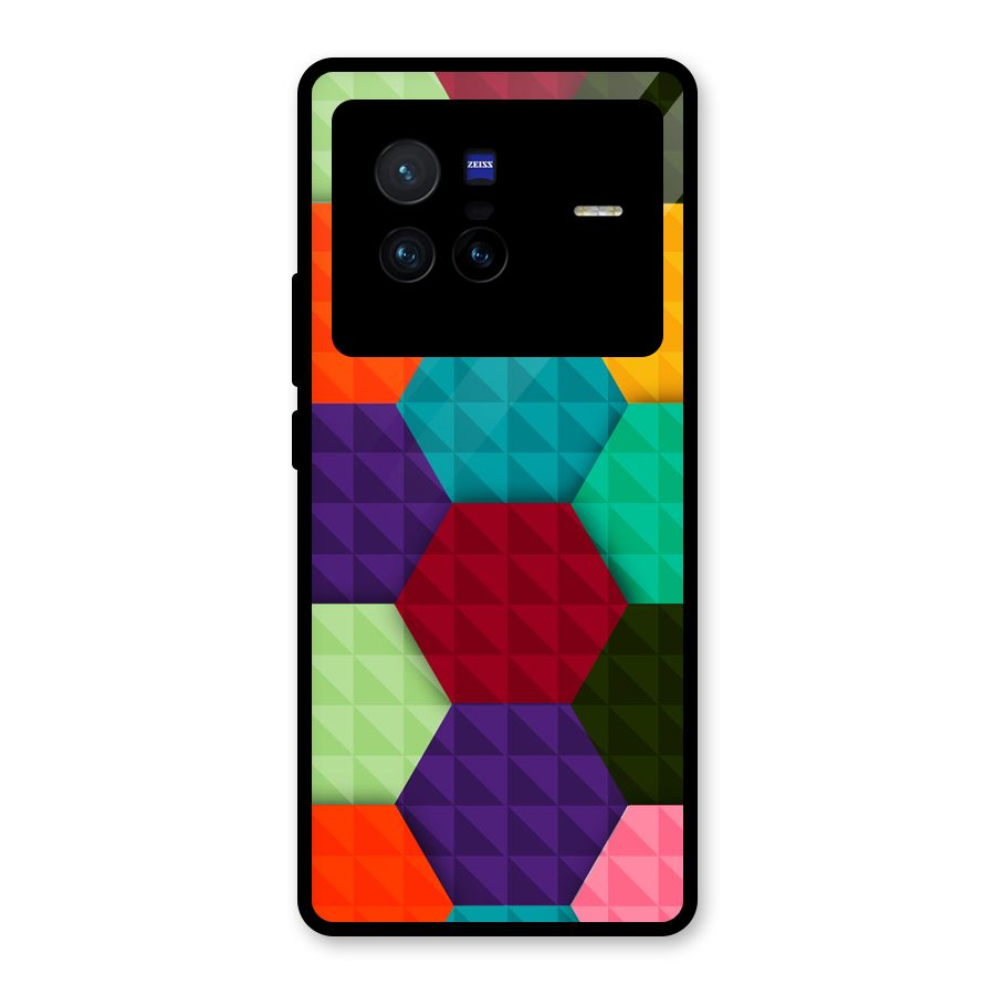 Colourful Abstract Glass Back Case for Vivo X80
