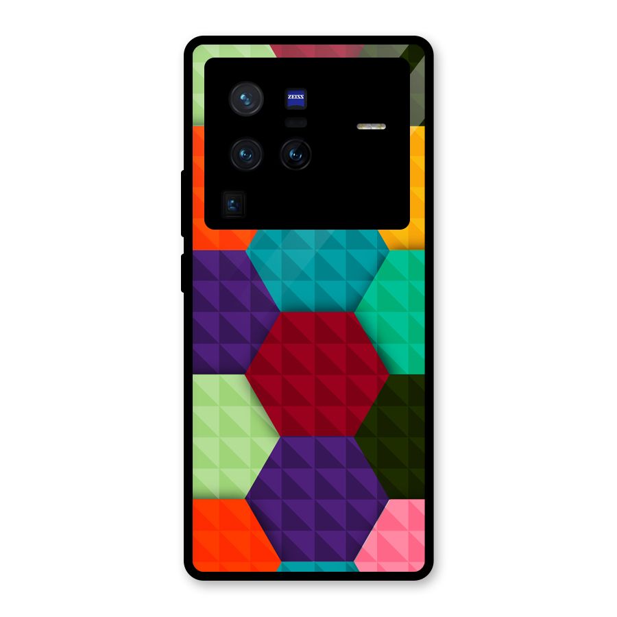 Colourful Abstract Glass Back Case for Vivo X80 Pro