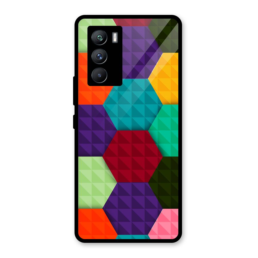 Colourful Abstract Glass Back Case for Vivo iQOO 9 SE
