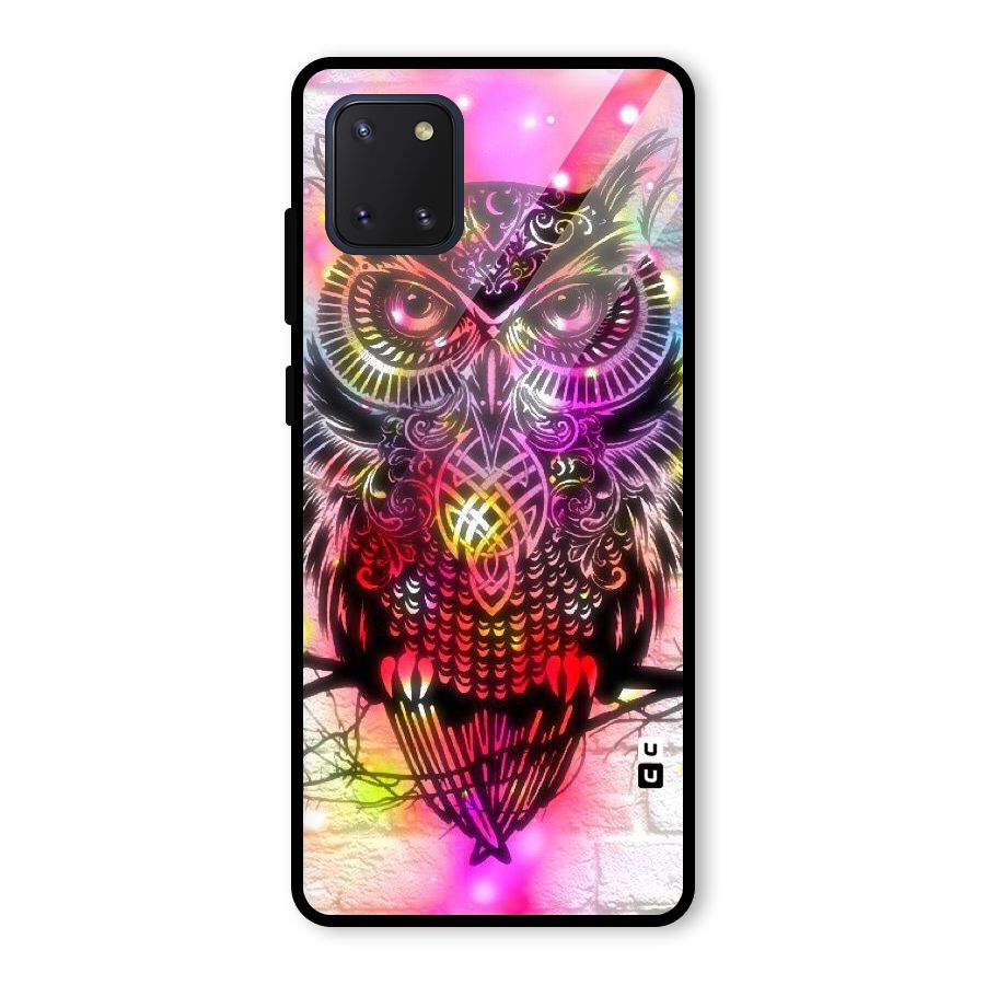 Colourful Owl Glass Back Case for Galaxy Note 10 Lite