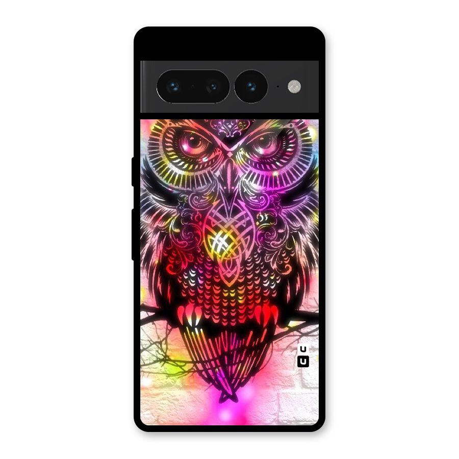 Colourful Owl Glass Back Case for Google Pixel 7 Pro