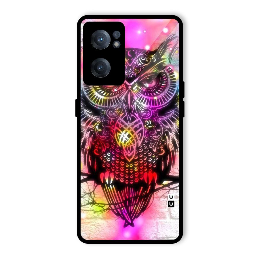 Colourful Owl Glass Back Case for OnePlus Nord CE 2 5G
