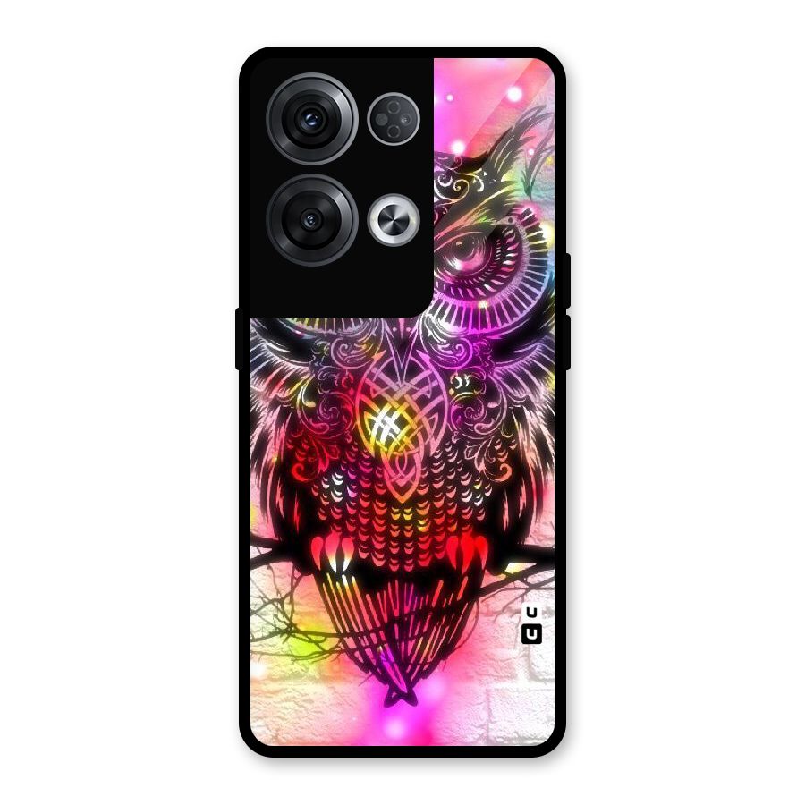 Colourful Owl Glass Back Case for Oppo Reno8 Pro 5G