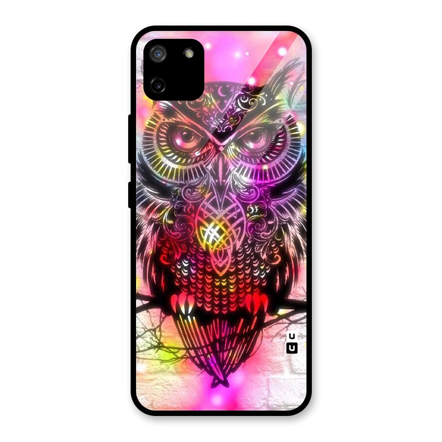 Colourful Owl Glass Back Case for Realme C11