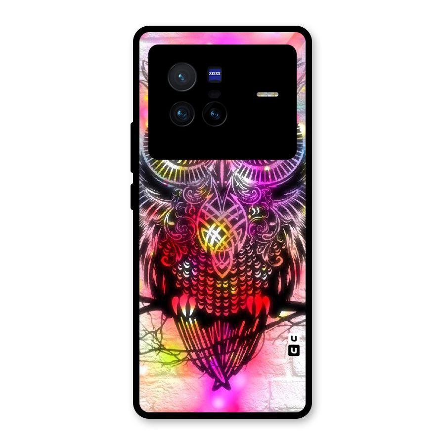 Colourful Owl Glass Back Case for Vivo X80