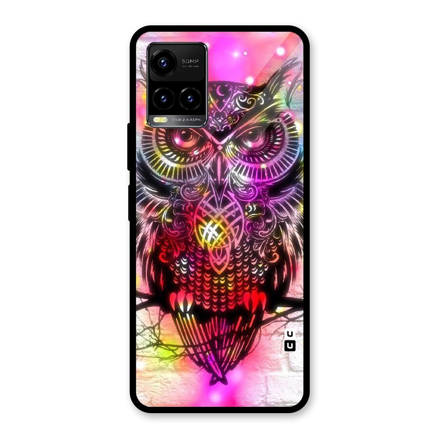 Colourful Owl Glass Back Case for Vivo Y21T