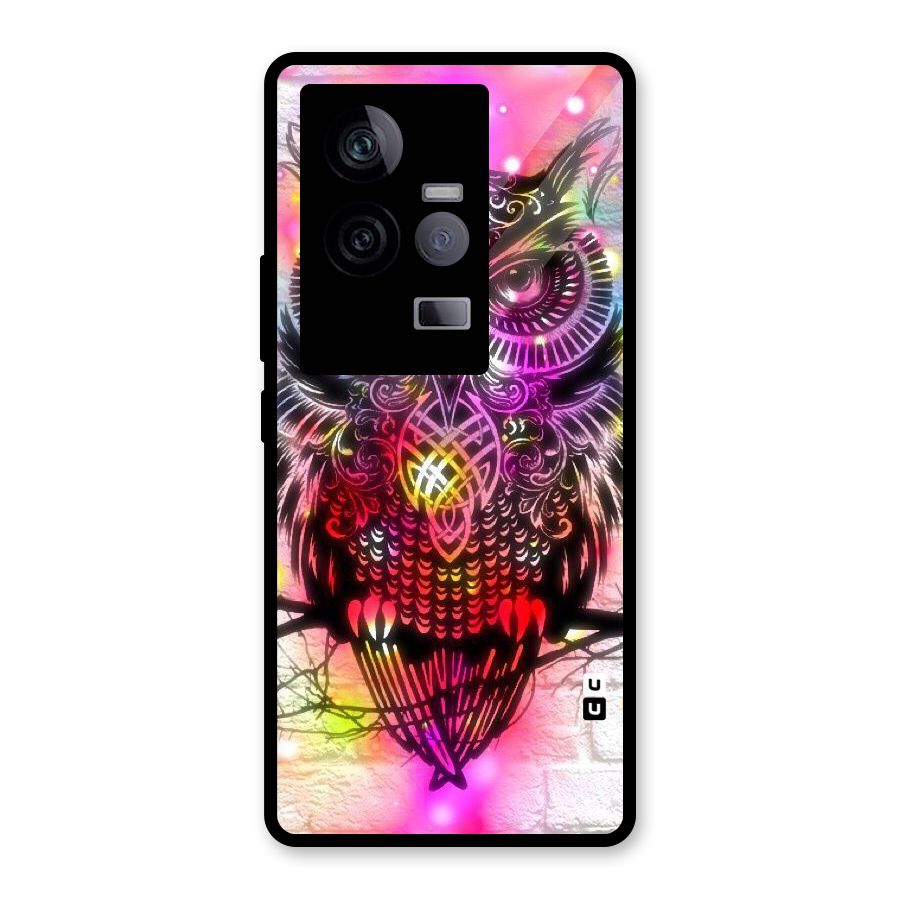 Colourful Owl Glass Back Case for Vivo iQOO 11 5G