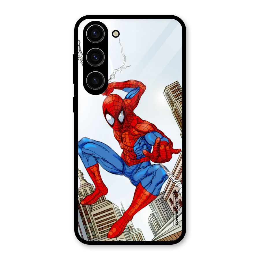 Comic Spider Man Glass Back Case for Galaxy S23 Plus