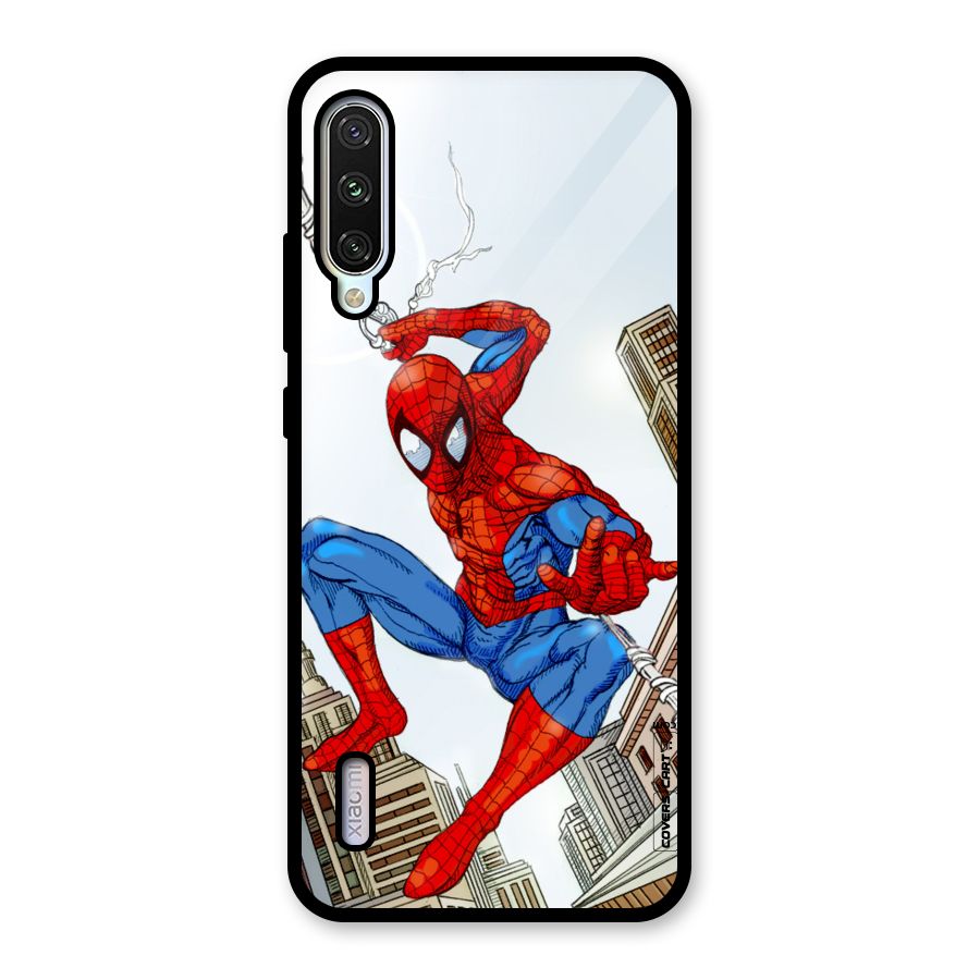 Comic Spider Man Glass Back Case for Mi A3