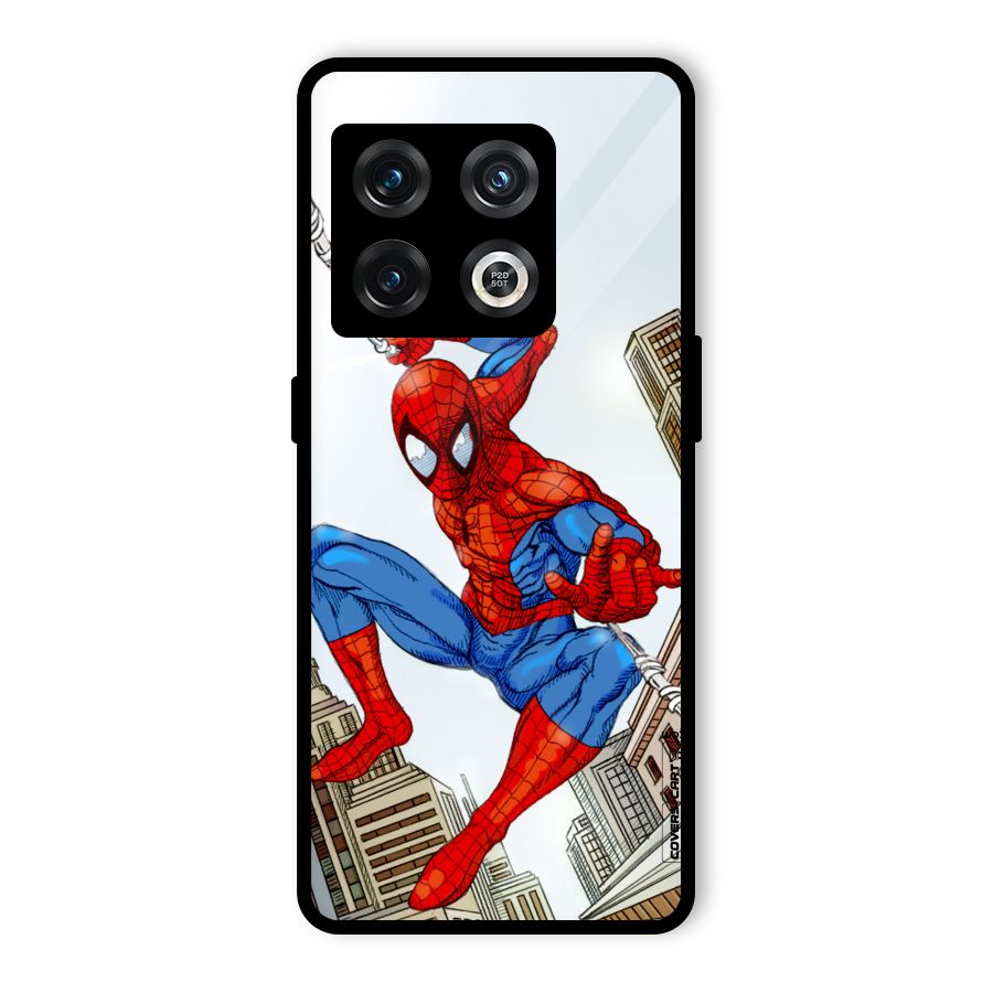 Comic Spider Man Glass Back Case for OnePlus 10 Pro 5G