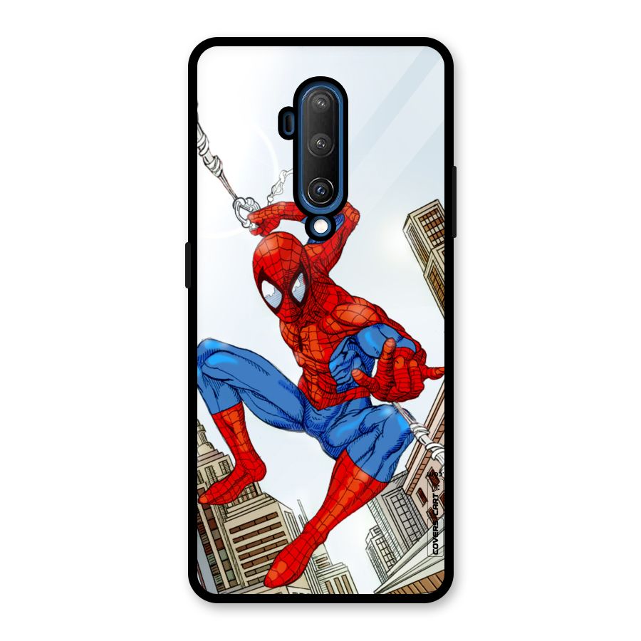 Comic Spider Man Glass Back Case for OnePlus 7T Pro