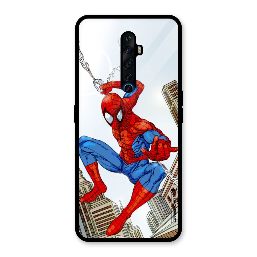 Comic Spider Man Glass Back Case for Oppo Reno2 F