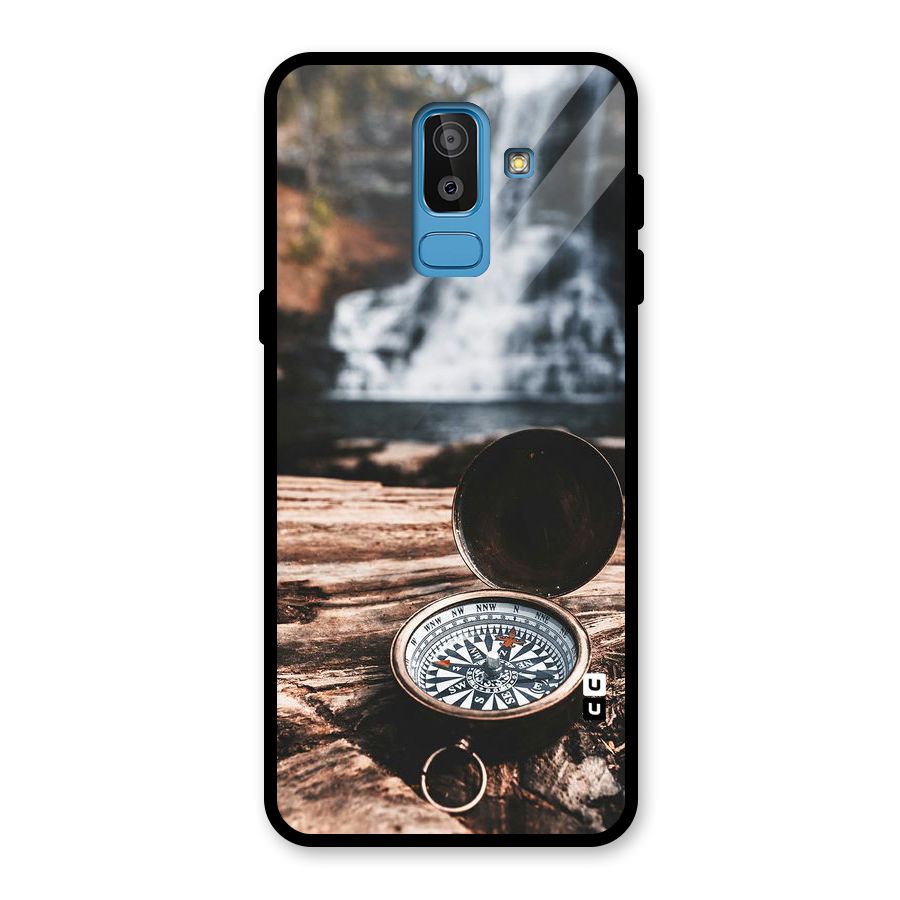 Compass Travel Glass Back Case for Galaxy J8
