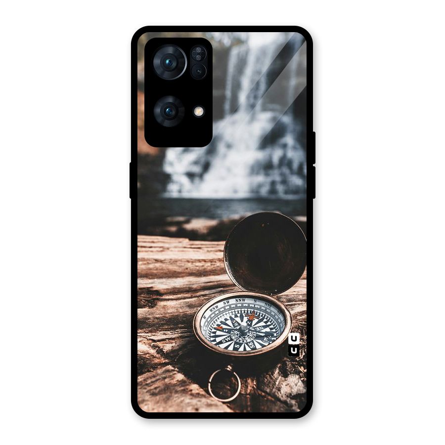 Compass Travel Glass Back Case for Oppo Reno7 Pro 5G