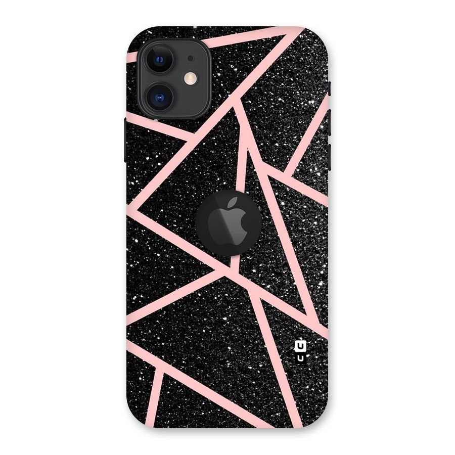 Concrete Black Pink Stripes Back Case for iPhone 11 Logo Cut