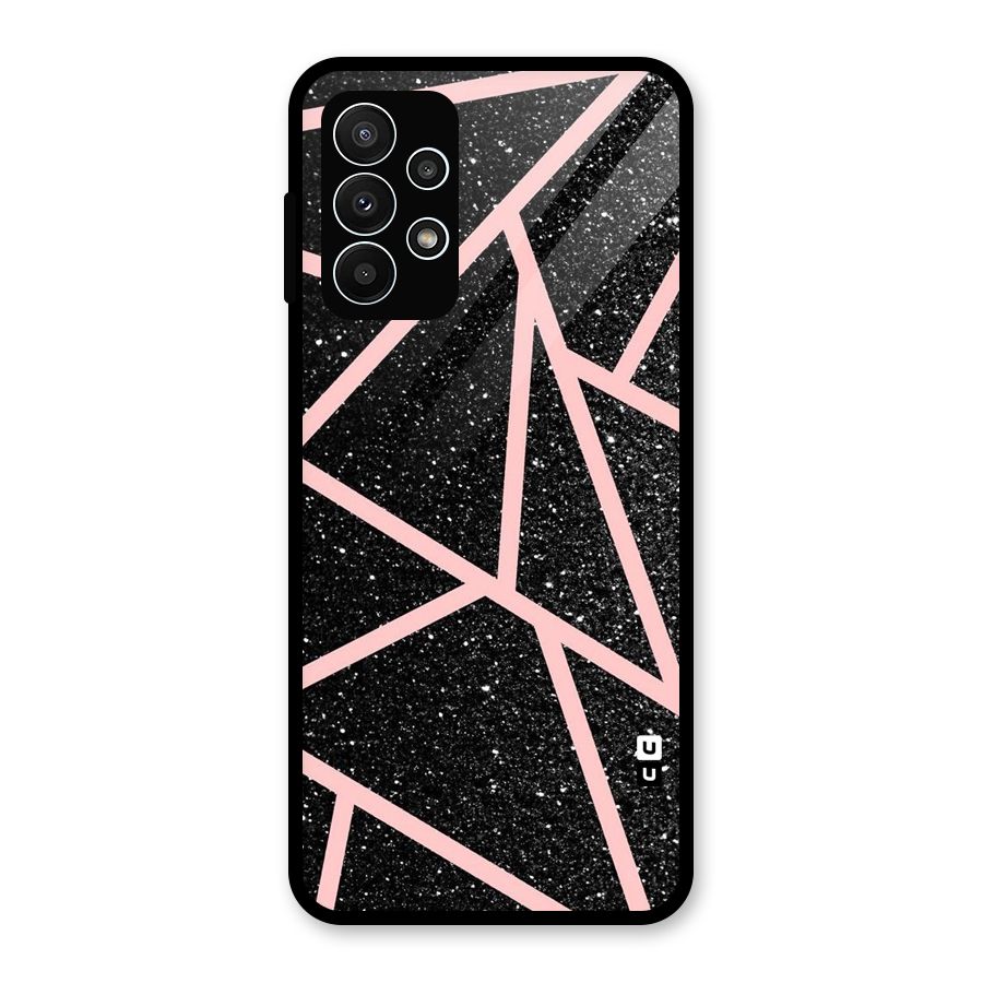 Concrete Black Pink Stripes Glass Back Case for Galaxy A23