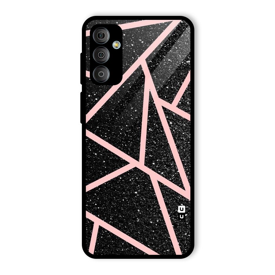 Concrete Black Pink Stripes Glass Back Case for Galaxy F23