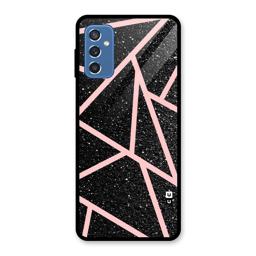 Concrete Black Pink Stripes Glass Back Case for Galaxy M52 5G
