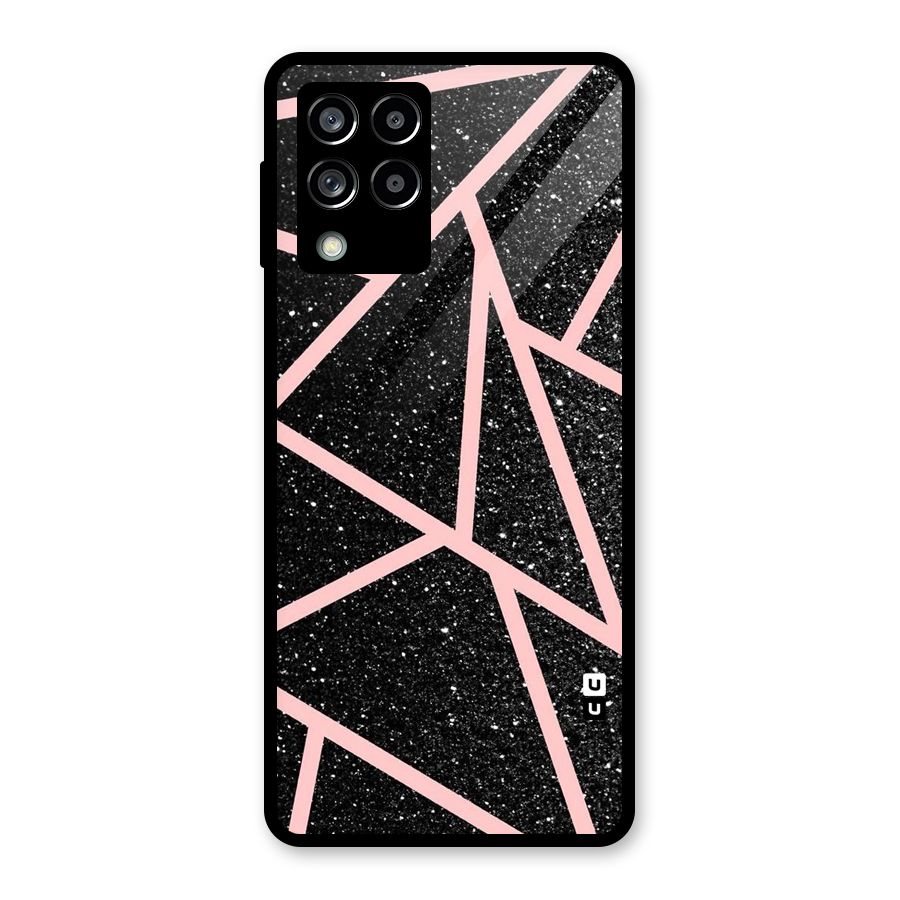 Concrete Black Pink Stripes Glass Back Case for Galaxy M53 5G