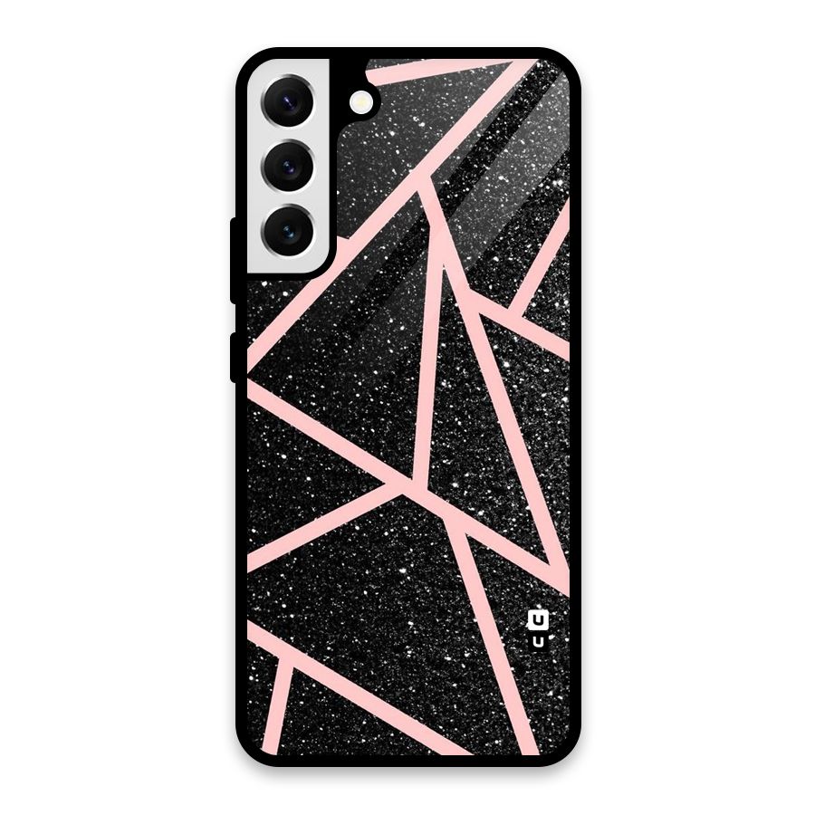 Concrete Black Pink Stripes Glass Back Case for Galaxy S22 Plus 5G