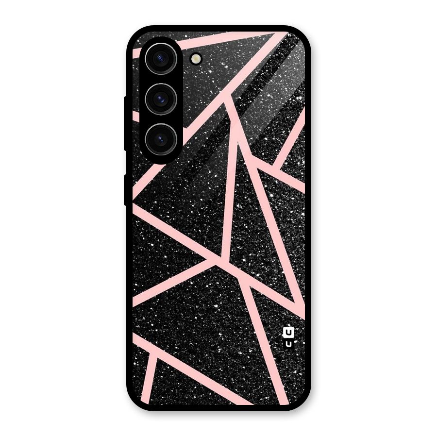 Concrete Black Pink Stripes Glass Back Case for Galaxy S23