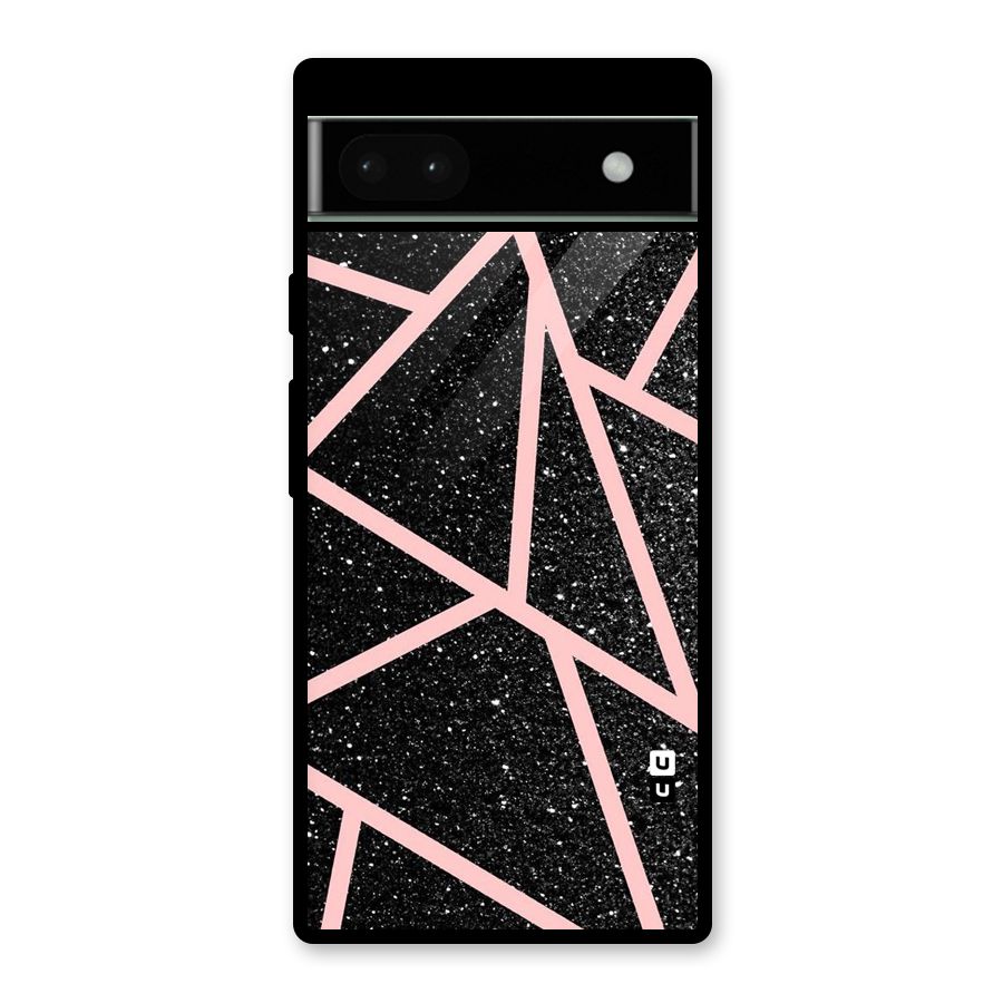 Concrete Black Pink Stripes Glass Back Case for Google Pixel 6a